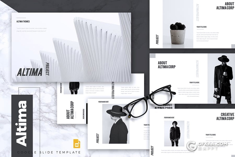 30页5种配色模特服装商业摄影展示Google slides模板 - 顶尖PPT