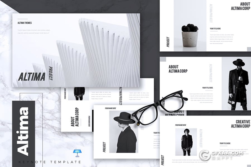 30页5种配色模特服装商业摄影展示keynote模板 - 顶尖PPT