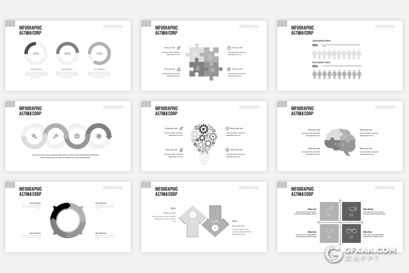 30页5种配色模特服装商业摄影展示ppt模板 - 顶尖PPT