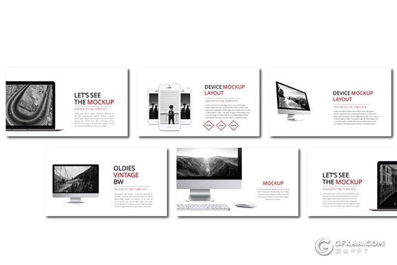 30页红色国外简约风格摄影图片展示ppt模板 - 顶尖PPT