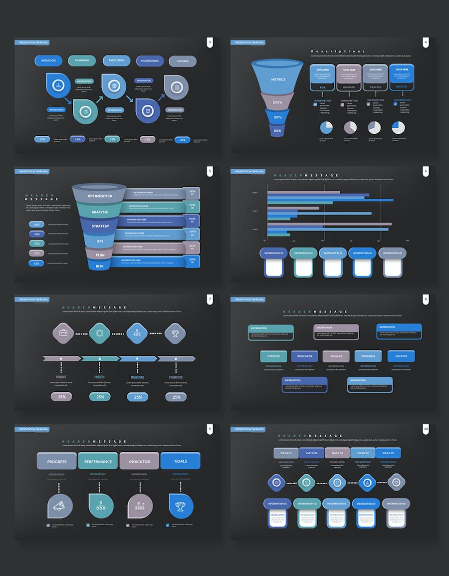 KPI性能指标商业融资报告PPT模板 - 顶尖PPT