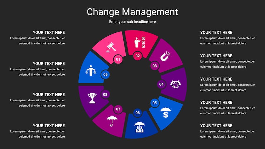 变更管理深色主题Keynote模板 - 顶尖PPT