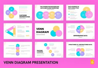 彩色文氏图维恩图数据可视化PPT模板 - 顶尖PPT