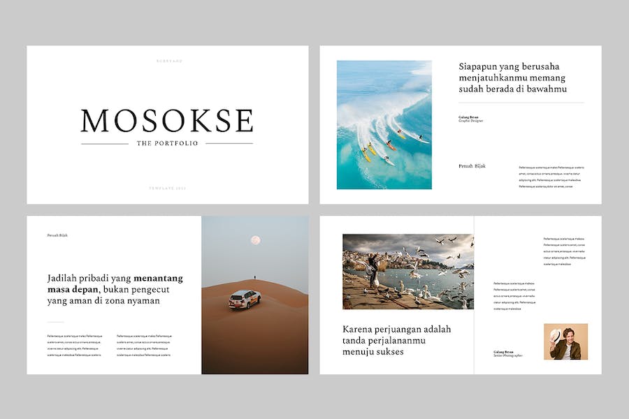 极简风个人作品集展示PPT模板 - 顶尖PPT