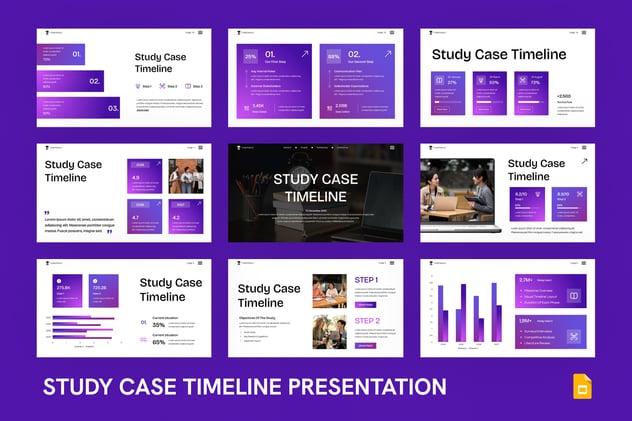 专业研究案例时间线Keynote模板 - 顶尖PPT