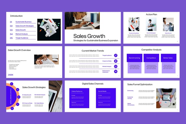 销售增长数据分析PPT模板 - 顶尖PPT