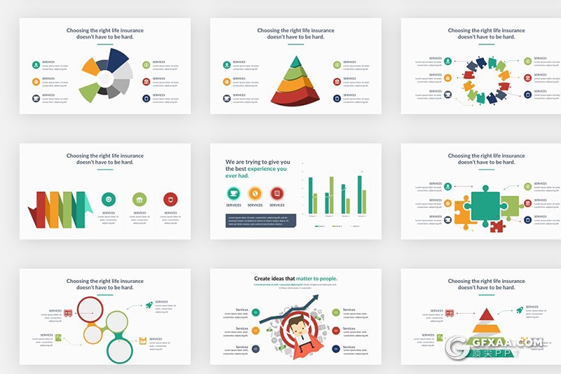 206页国外高端商务通用PPT模板卡通人物图形设计PPT 7种配色 - 顶尖PPT