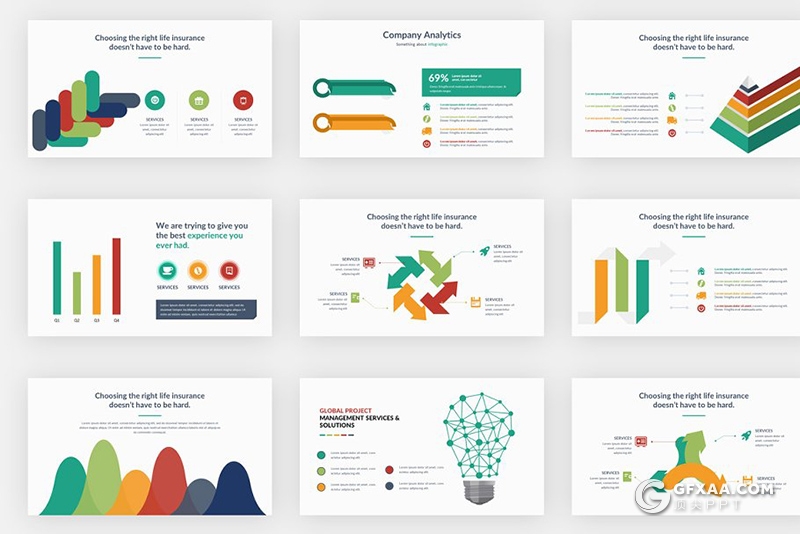 206页国外高端商务通用PPT模板卡通人物图形设计PPT 7种配色 - 顶尖PPT