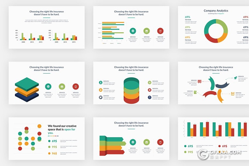 206页国外高端商务通用PPT模板卡通人物图形设计PPT 7种配色 - 顶尖PPT