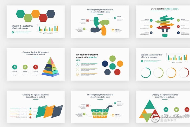206页国外高端商务通用PPT模板卡通人物图形设计PPT 7种配色 - 顶尖PPT