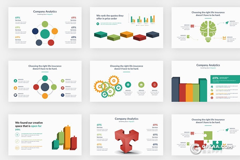 206页国外高端商务通用PPT模板卡通人物图形设计PPT 7种配色 - 顶尖PPT