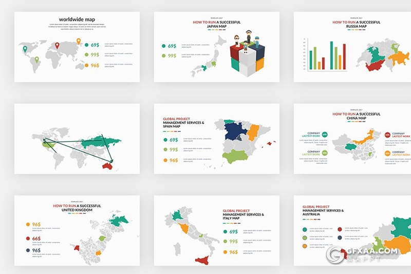 206页国外高端商务通用PPT模板卡通人物图形设计PPT 7种配色 - 顶尖PPT