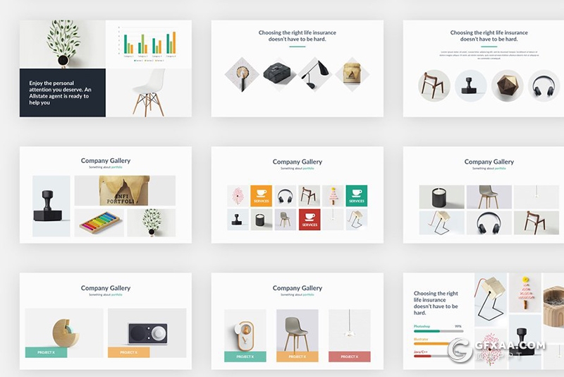 206页国外高端商务通用PPT模板卡通人物图形设计PPT 7种配色 - 顶尖PPT