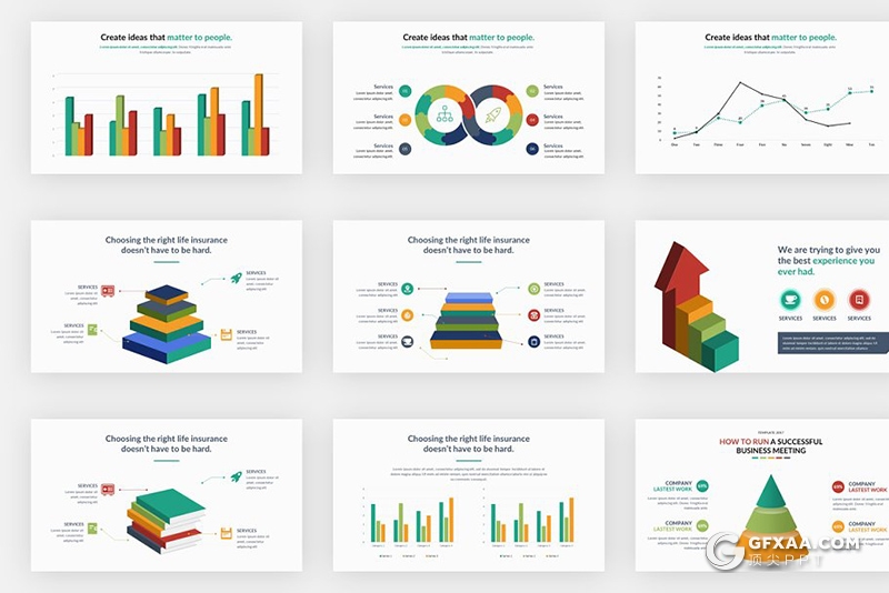 206页国外高端商务通用PPT模板卡通人物图形设计PPT 7种配色 - 顶尖PPT