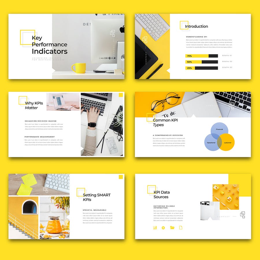 KPI性能指标商业报告PPT模板 - 顶尖PPT