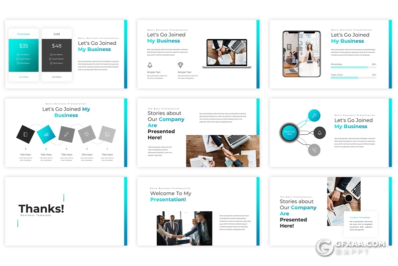 31页国外简约商务风格ppt模板 - 顶尖PPT