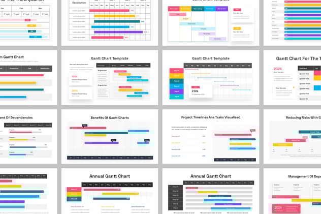 甘特图项目时间管理信息图形PPT模板 - 顶尖PPT