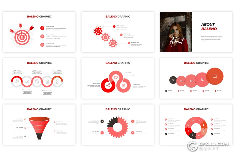 30页扁平化国外商务多用途keynote模板 5种主题配色 - 顶尖PPT