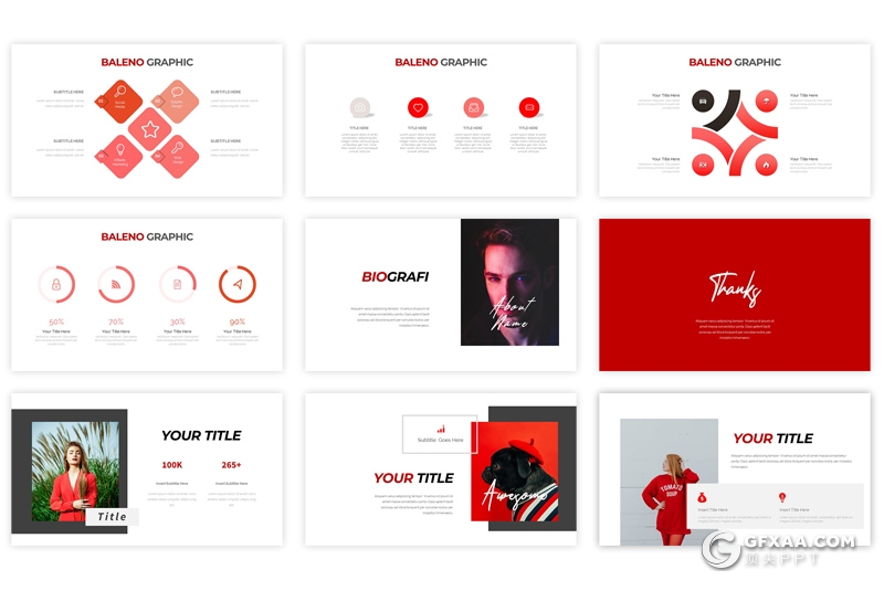 30页扁平化国外商务多用途keynote模板 5种主题配色 - 顶尖PPT