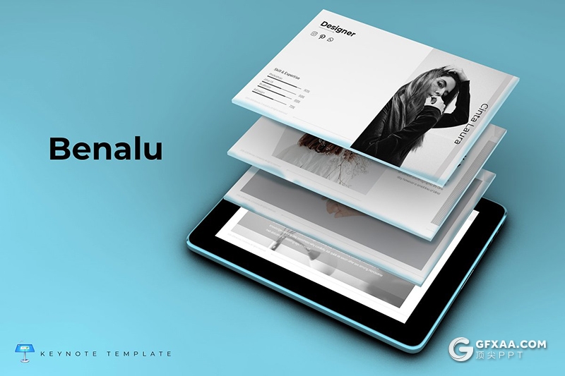 30页国外极简风格个人简历工作历程介绍keynote模板 - 顶尖PPT