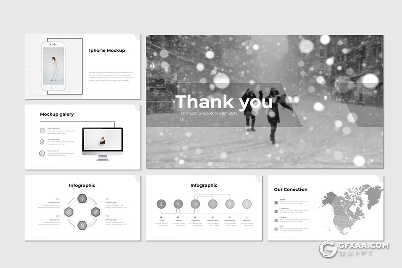 30页国外极简风格个人简历工作历程介绍ppt模板 - 顶尖PPT