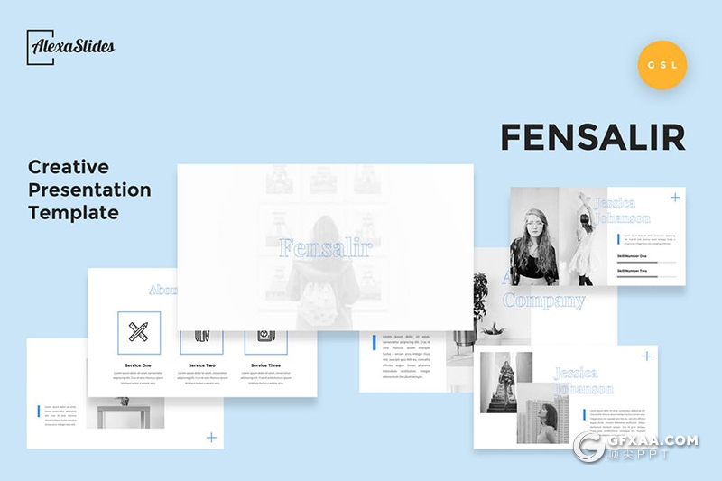 30页国外简约大气图片展示类Google slides模板 - 顶尖PPT