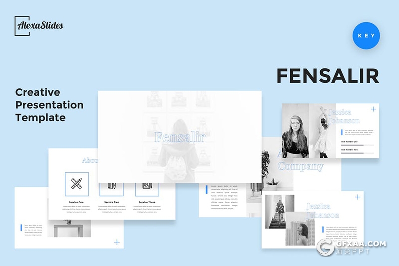 30页国外简约大气图片展示类keynote模板 - 顶尖PPT