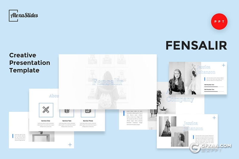30页国外简约大气图片展示类PPT模板 - 顶尖PPT