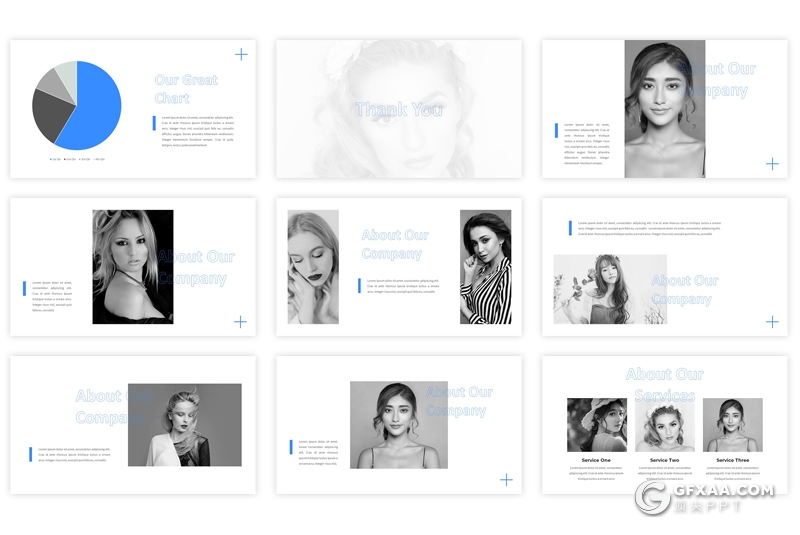 30页国外简约大气图片展示类PPT模板 - 顶尖PPT