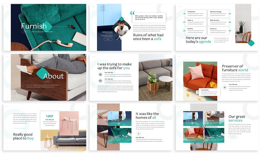 家具室内设计装修方案展示Keynote模板 - 顶尖PPT