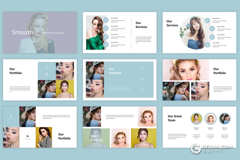 31页极简文艺风格摄影美图展示ppt模板 - 顶尖PPT