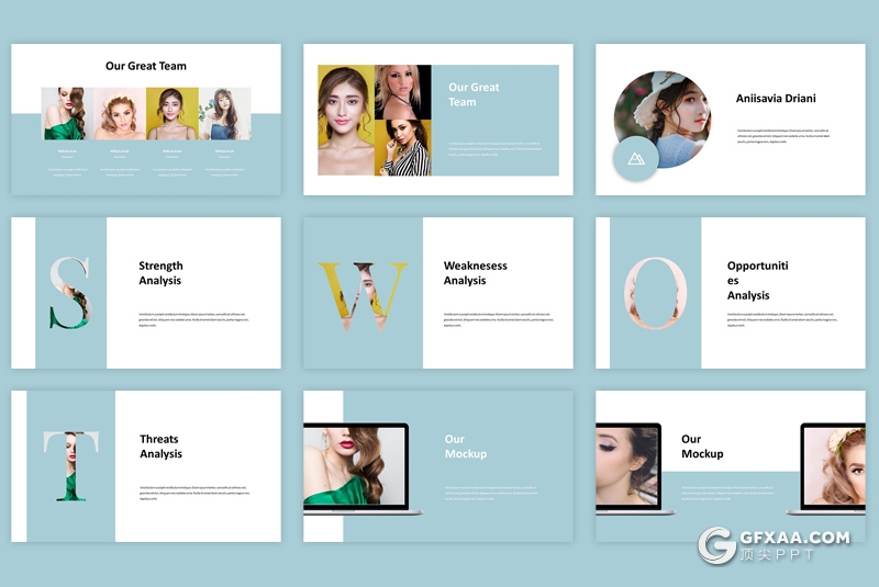 31页极简文艺风格摄影美图展示ppt模板 - 顶尖PPT