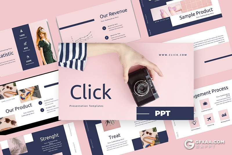 40页扁平化文艺唯美小清新风格ppt模板 - 顶尖PPT