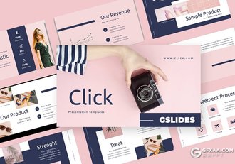 40页扁平化文艺唯美小清新风格Google slides模板 - 顶尖PPT