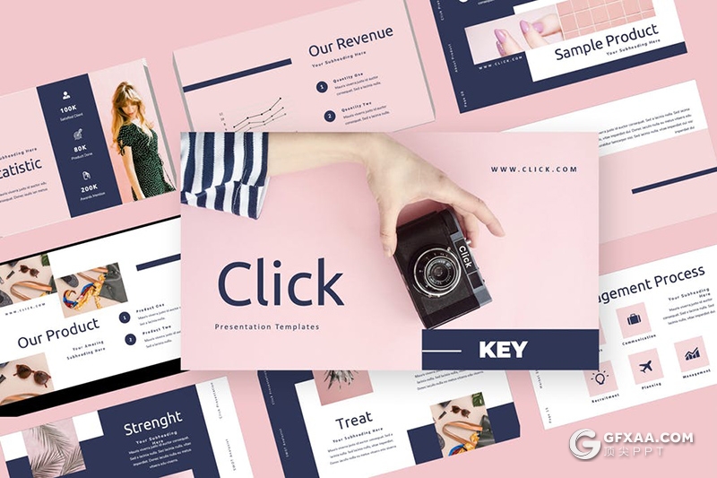 40页扁平化文艺唯美小清新风格keynote模板 - 顶尖PPT