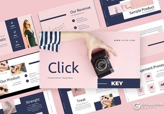 40页扁平化文艺唯美小清新风格keynote模板 - 顶尖PPT