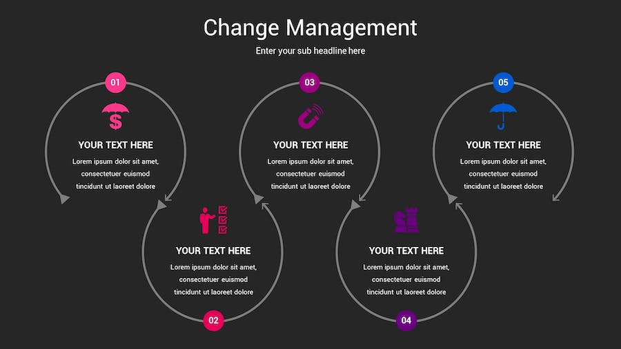 变更管理深色主题Keynote模板 - 顶尖PPT