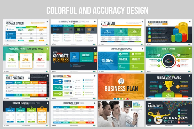 269页国外史诗级商务PPT模板30种主题配色3种尺寸2500+个矢量icon图标 - 顶尖PPT