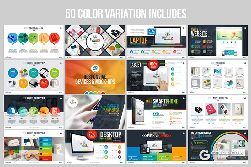 269页国外史诗级商务PPT模板30种主题配色3种尺寸2500+个矢量icon图标 - 顶尖PPT