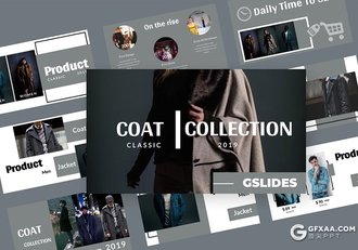 40页时尚杂志风格模特摄影展示Google slides模板 - 顶尖PPT