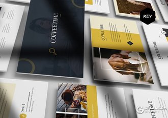 30页5种配色咖啡工艺介绍展示keynote模板 - 顶尖PPT