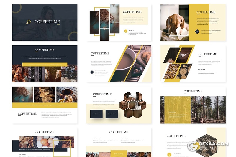 30页5种配色咖啡工艺介绍展示ppt模板 - 顶尖PPT