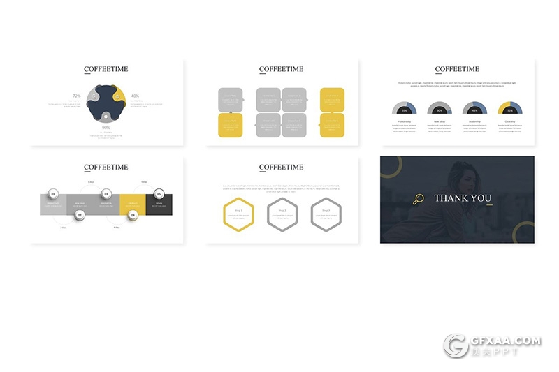 30页5种配色咖啡工艺介绍展示ppt模板 - 顶尖PPT