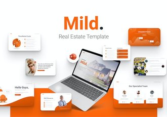 橙色温馨房地产主题PPT模板 - 顶尖PPT