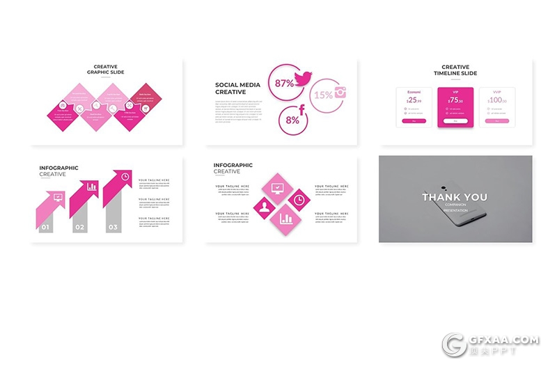 30页5种配色扁平化简约风格Google slides模板 - 顶尖PPT