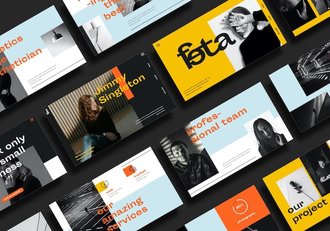 粗体风格公文包作品展示PPT模板 - 顶尖PPT