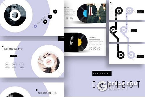 142页音乐公司唱片风格简约高端商务PPT模板 - 顶尖PPT
