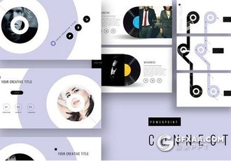 142页音乐公司唱片风格简约高端商务PPT模板 - 顶尖PPT