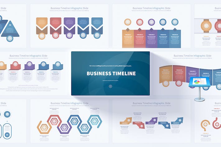 业务时间信息图形图表keynote模板 - 顶尖PPT