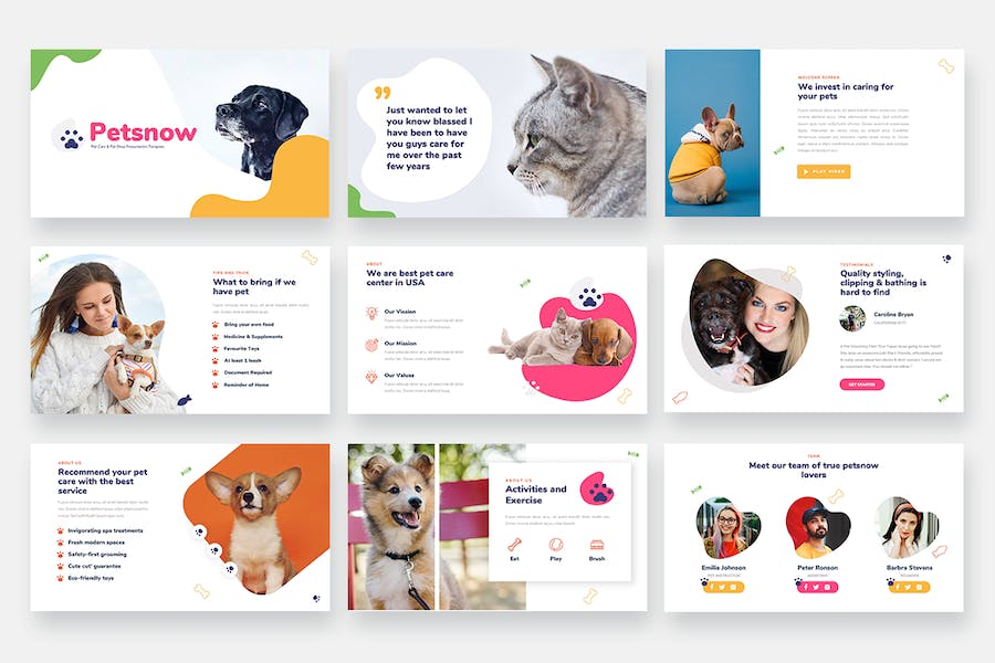 宠物护理宠物店keynote模板 - 顶尖PPT